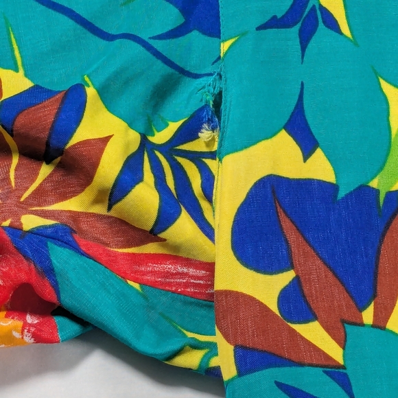 Jack Winter Petites Tropical Print Button Down Tunic Short Sleeve Size Small - Picture 8 of 11
